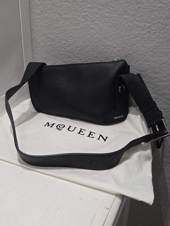 Alexander McQueen Handbags - Alexander McQueen T-Bar Sling Pouch Bag-Pebbled Leather